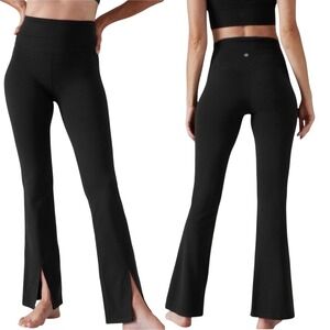 Athleta Elation Split Flare Pant Black High Rise Yoga Leggings Size Small